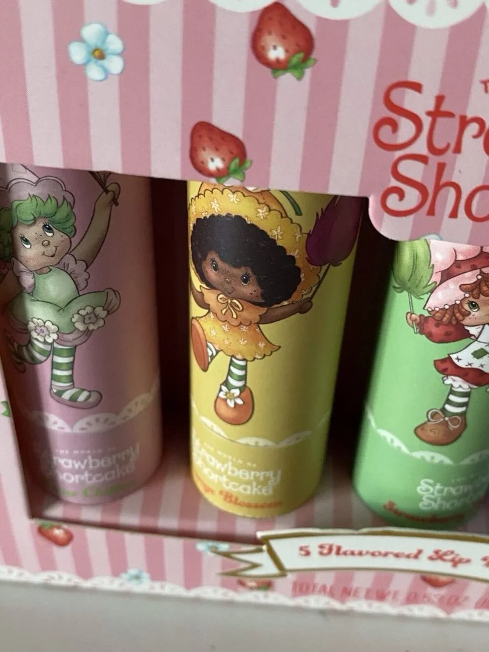 Set Of 5 Strawberry Shortcake Scented Flavored Lip Balms Taste Beauty‎ NEW